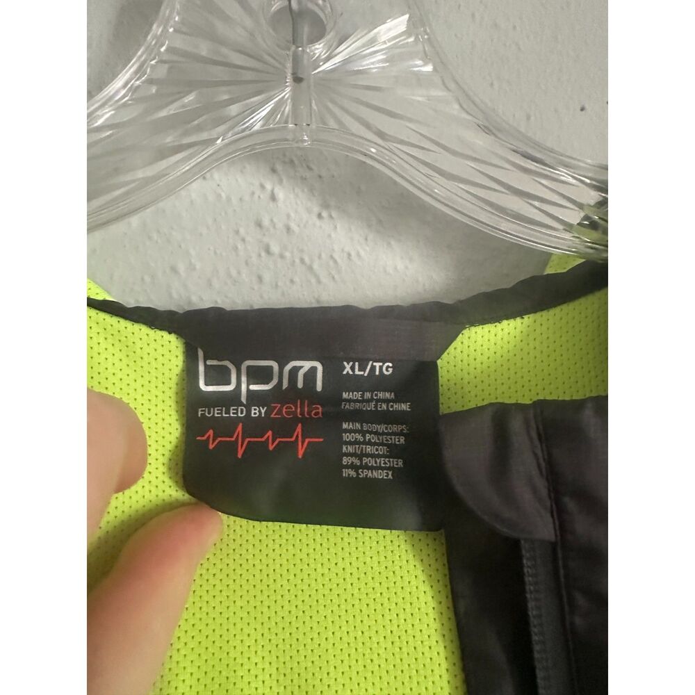 Zella BPM Women's XL Hooded Windbreaker Jacket Black Neon Lightweight Zip - Picture 6 of 6